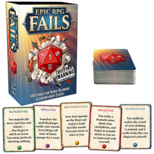 Load image into Gallery viewer, Epic RPG Fails - 100 Cards to roleplay those DnD Disasters! Pre order to ship in March