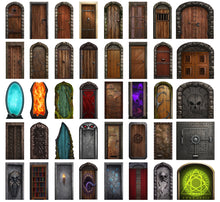 Load image into Gallery viewer, Big Box of Dungeon Doors - 40 unique doors on clear plastic standees
