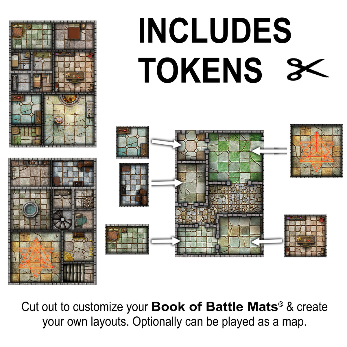 Big Book of Battle Mats - Cells &amp; Shrines 12x9&quot; (Pre Order Ships 