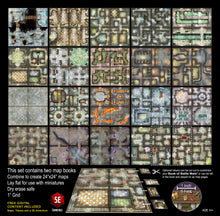 Load image into Gallery viewer, (Pre Order) The Dungeon Reignited – Set of 2 Modular, Wipe-Clean Map Books
