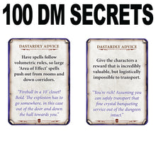Load image into Gallery viewer, The Dastardly Deck - 100 Fiendishly Good DM Tips Pre order to ship in October