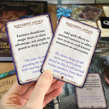 Load image into Gallery viewer, The Dastardly Deck - 100 Fiendishly Good DM Tips Pre order to ship in October