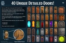 Load image into Gallery viewer, Big Box of Dungeon Doors - 40 unique doors on clear plastic standees