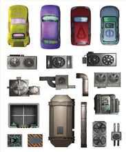 Load image into Gallery viewer, Add on Scenery for Cyberpunk RED Battle Maps
