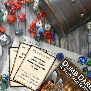Dumb Dares & Silly Side Quests – The In Character Game for your RPG Party Pre Order ships August