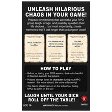 Load image into Gallery viewer, Dumb Dares &amp; Silly Side Quests – The In Character Game for your RPG Party Pre Order ships August
