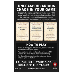 Dumb Dares & Silly Side Quests – The In Character Game for your RPG Party Pre Order ships August
