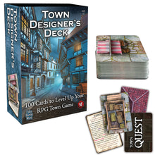 Load image into Gallery viewer, Town Designer's Deck - 100 card RPG Town Adventure Generator (Pre order ships November)
