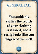 Load image into Gallery viewer, Epic RPG Fails - 100 Cards to roleplay those DnD Disasters! Pre order to ship in March
