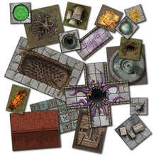 Load image into Gallery viewer, Box of Tricks and Traps cut out terrain and trap tokens
